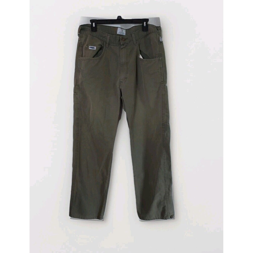Tyndale FR Work Pants Men's 35x34 Olive Green FRMC Canvas Flame Resistant
